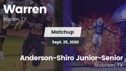Matchup: Warren vs. Anderson-Shiro Junior-Senior  2020