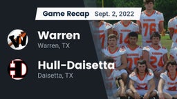 Recap: Warren  vs. Hull-Daisetta  2022