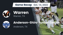 Recap: Warren  vs. Anderson-Shiro Junior-Senior  2022