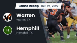 Recap: Warren  vs. Hemphill  2022