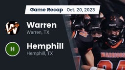 Recap: Warren  vs. Hemphill  2023