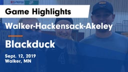 Walker-Hackensack-Akeley  vs Blackduck  Game Highlights - Sept. 12, 2019