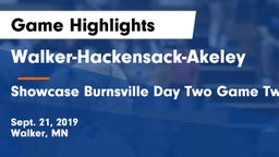 Walker-Hackensack-Akeley  vs Showcase Burnsville Day Two Game Two Game Highlights - Sept. 21, 2019
