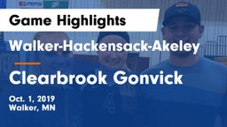 Walker-Hackensack-Akeley  vs Clearbrook Gonvick  Game Highlights - Oct. 1, 2019