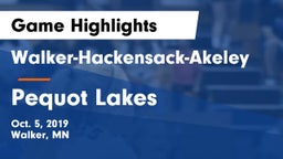 Walker-Hackensack-Akeley  vs Pequot Lakes  Game Highlights - Oct. 5, 2019
