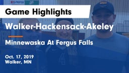 Walker-Hackensack-Akeley  vs Minnewaska At Fergus Falls Game Highlights - Oct. 17, 2019