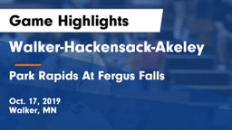 Walker-Hackensack-Akeley  vs Park Rapids At Fergus Falls Game Highlights - Oct. 17, 2019