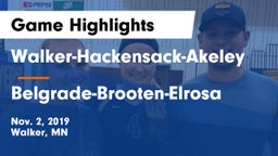 Walker-Hackensack-Akeley  vs Belgrade-Brooten-Elrosa  Game Highlights - Nov. 2, 2019