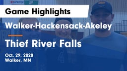 Walker-Hackensack-Akeley  vs Thief River Falls  Game Highlights - Oct. 29, 2020
