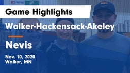 Walker-Hackensack-Akeley  vs Nevis  Game Highlights - Nov. 10, 2020
