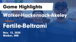 Walker-Hackensack-Akeley  vs Fertile-Beltrami  Game Highlights - Nov. 13, 2020