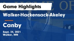 Walker-Hackensack-Akeley  vs Canby  Game Highlights - Sept. 24, 2021