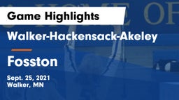 Walker-Hackensack-Akeley  vs Fosston  Game Highlights - Sept. 25, 2021