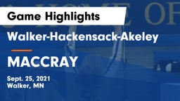 Walker-Hackensack-Akeley  vs MACCRAY  Game Highlights - Sept. 25, 2021