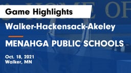 Walker-Hackensack-Akeley  vs MENAHGA PUBLIC SCHOOLS Game Highlights - Oct. 18, 2021