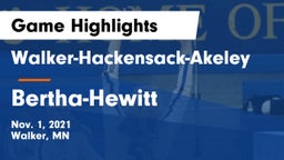 Walker-Hackensack-Akeley  vs Bertha-Hewitt  Game Highlights - Nov. 1, 2021