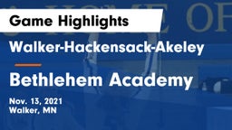 Walker-Hackensack-Akeley  vs Bethlehem Academy  Game Highlights - Nov. 13, 2021