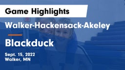Walker-Hackensack-Akeley  vs Blackduck  Game Highlights - Sept. 15, 2022