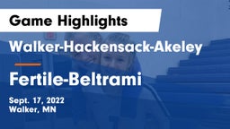 Walker-Hackensack-Akeley  vs Fertile-Beltrami  Game Highlights - Sept. 17, 2022