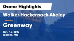 Walker-Hackensack-Akeley  vs Greenway  Game Highlights - Oct. 13, 2022