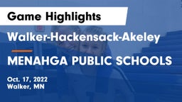 Walker-Hackensack-Akeley  vs MENAHGA PUBLIC SCHOOLS Game Highlights - Oct. 17, 2022