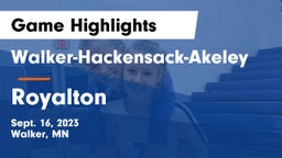 Walker-Hackensack-Akeley  vs Royalton  Game Highlights - Sept. 16, 2023