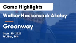 Walker-Hackensack-Akeley  vs Greenway  Game Highlights - Sept. 25, 2023