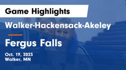 Walker-Hackensack-Akeley  vs Fergus Falls  Game Highlights - Oct. 19, 2023