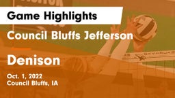 Council Bluffs Jefferson  vs Denison  Game Highlights - Oct. 1, 2022