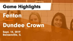 Fenton  vs Dundee Crown Game Highlights - Sept. 14, 2019