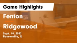 Fenton  vs Ridgewood Game Highlights - Sept. 18, 2022
