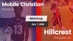 Matchup: Mobile Christian vs. Hillcrest  2016