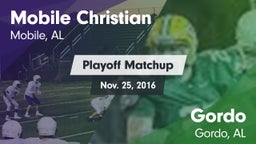 Matchup: Mobile Christian vs. Gordo  2016