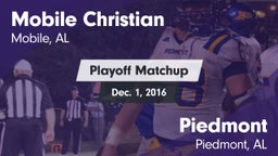 Matchup: Mobile Christian vs. Piedmont  2016
