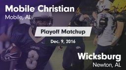 Matchup: Mobile Christian vs. Wicksburg  2016