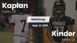 Matchup: Kaplan vs. Kinder  2018