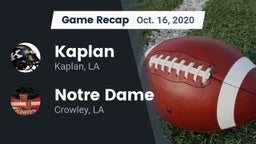 Recap: Kaplan  vs. Notre Dame  2020