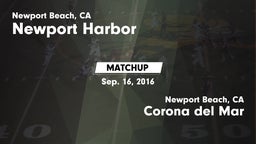 Matchup: Newport Harbor High vs. Corona del Mar  2016