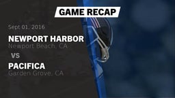 Recap: Newport Harbor  vs. Pacifica  2016