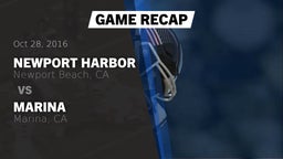 Recap: Newport Harbor  vs. Marina  2016