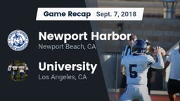 Recap: Newport Harbor  vs. University  2018