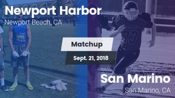 Matchup: Newport Harbor High vs. San Marino  2018