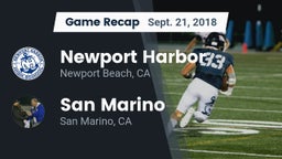 Recap: Newport Harbor  vs. San Marino  2018