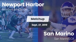 Matchup: Newport Harbor High vs. San Marino  2019
