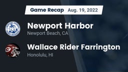 Recap: Newport Harbor  vs. Wallace Rider Farrington 2022