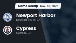 Recap: Newport Harbor  vs. Cypress  2022