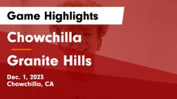 Chowchilla  vs Granite Hills  Game Highlights - Dec. 1, 2023