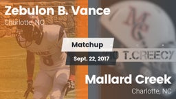 Matchup: Zebulon B. Vance vs. Mallard Creek  2017
