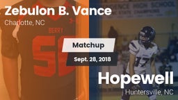 Matchup: Zebulon B. Vance vs. Hopewell  2018