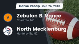 Recap: Zebulon B. Vance  vs. North Mecklenburg  2018